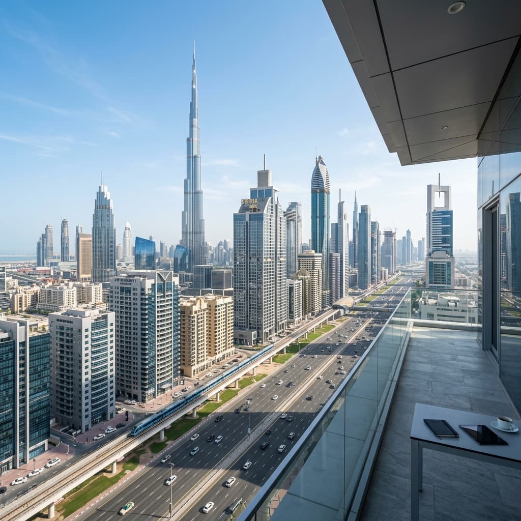 Dubai Skyline Business Setup Background